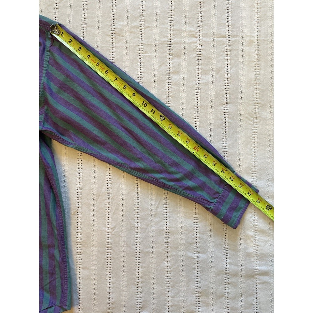 VTG Chaps Ralph Lauren Green/Purple Striped Button Down. XL. Crown Logo. 90's. - Picture 9 of 10